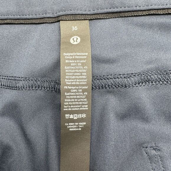 Lululemon ABC Pants Warpstreme Slim Fit 5 Pocket Mens 36x26 Navy Blue M5AQGS - Picture 6 of 13